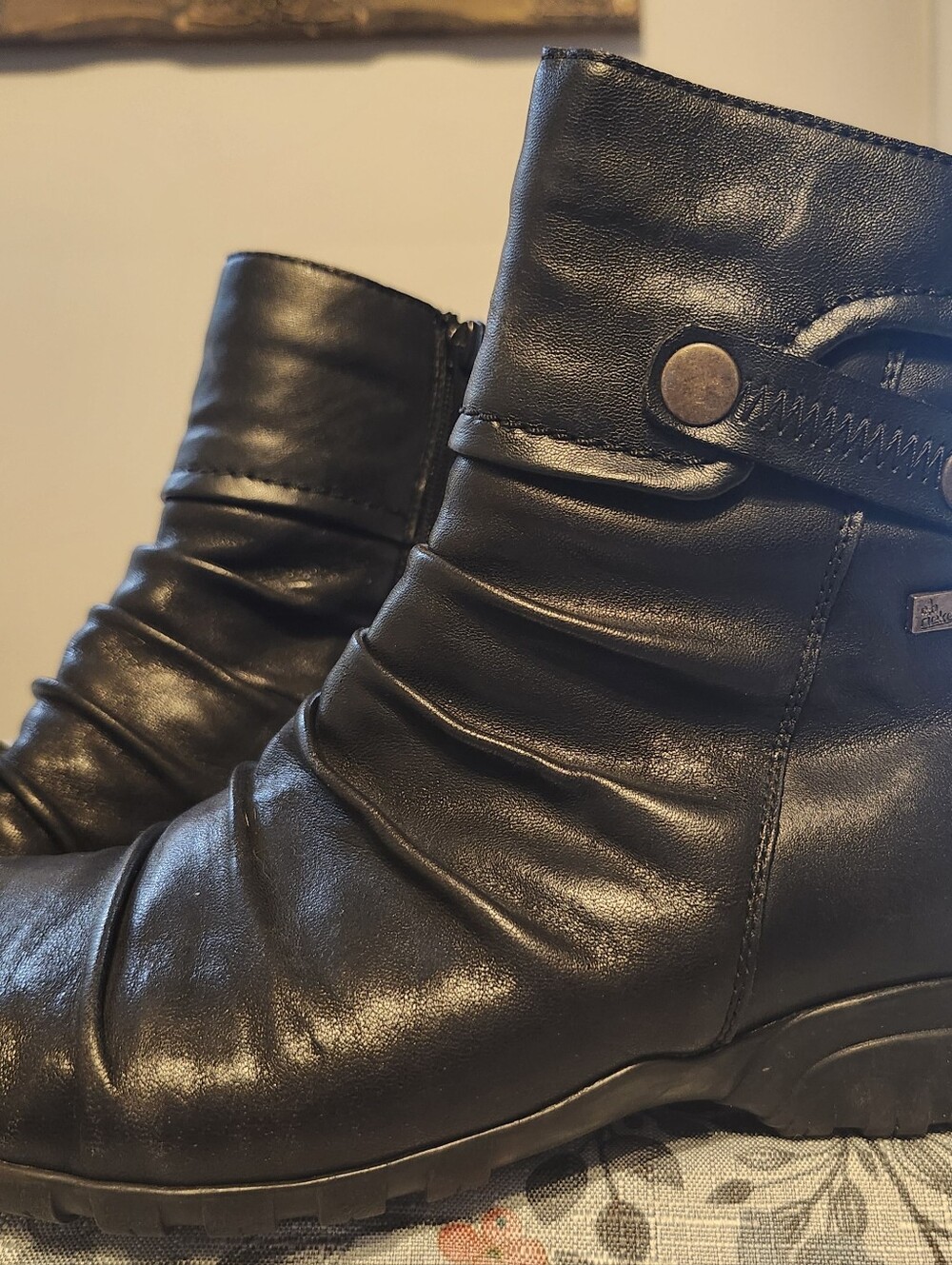 Women’s Rieker Black Ankle Boots With Zipper